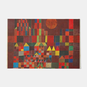 Felpudo Castillo y Sol, arte abstracto de Paul Klee,