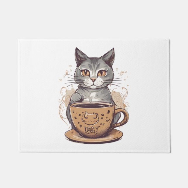 Felpudo Cat Coffee (Anverso)