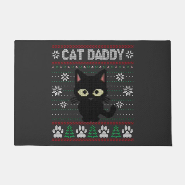 Felpudo Cat Daddy Navidades feos suéter Pajama Kitty Cat (Anverso)