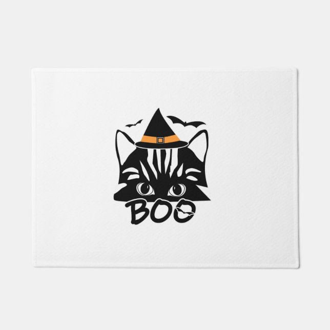 Felpudo Cat Kitten Kitty Novedad Graciosa Halloween Spooky (Anverso)