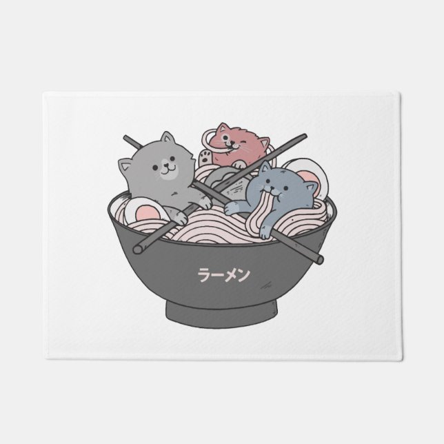 Felpudo Cat Ramen Kawaii (Anverso)