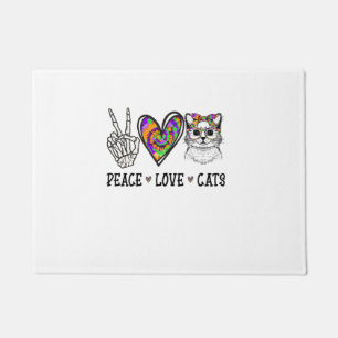 Felpudo Cat Rescue Tie Dye Peace Cats Halloween Cat L
