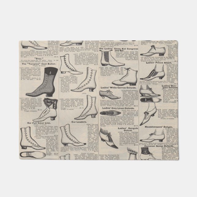 Felpudo Catálogo de zapatos de mujeres de la época - Moda  (Anverso)