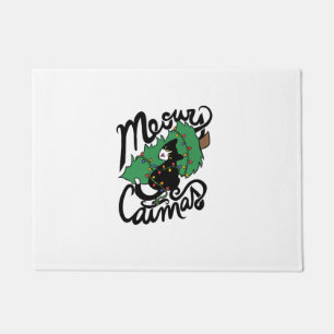 Felpudo Catástrofes del gato Meowy de Tuxedo Navidades