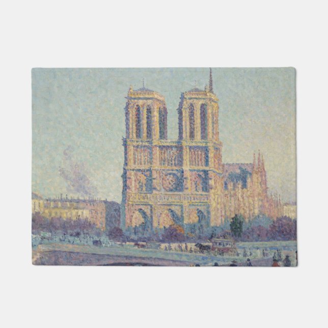 Felpudo Catedral de Notre Dame de París Pintura clásica de (Anverso)