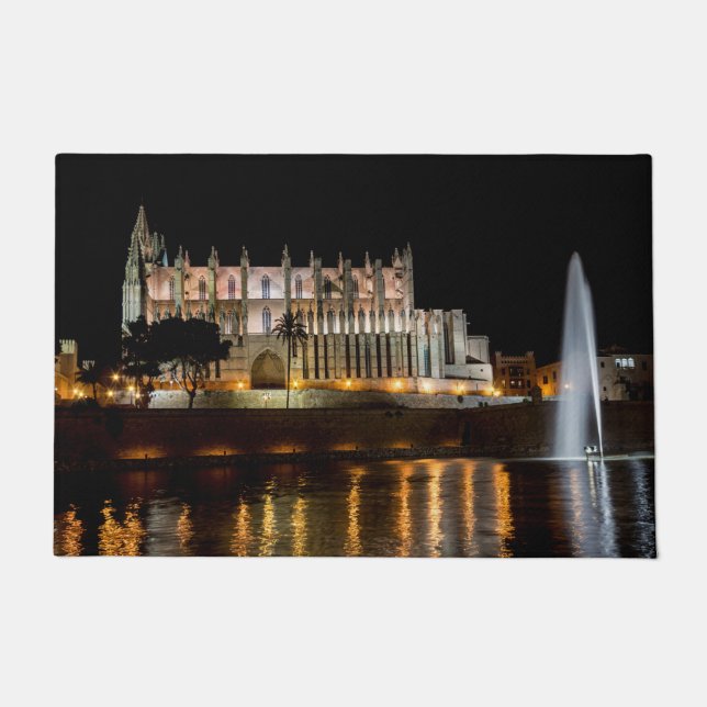 Felpudo Catedral de Palma de Mallorca de noche - España (Anverso)