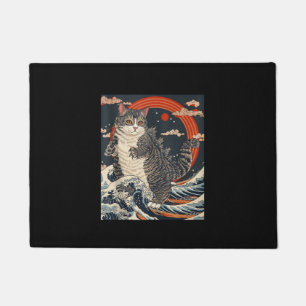 Felpudo Catzilla Cat Arte Japonés Gracioso Regalos De Gato