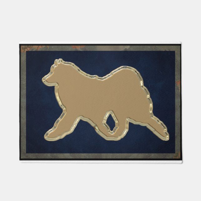 Felpudo Caucho antideslizante 18" del samoyedo x 24" (Anverso)