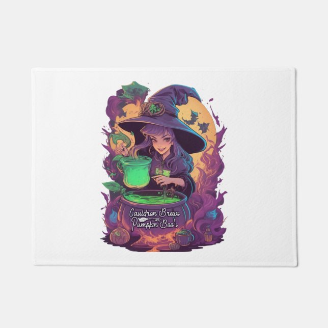 Felpudo Cauldron prepara calabaza Pegatina de Boo (Anverso)