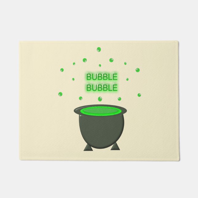 Felpudo Cauldron y Bubbling Green Brew Halloween (Anverso)