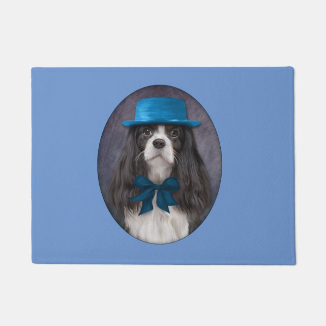 Felpudo Cavalier de perro dibujante Charles Spaniel (Anverso)