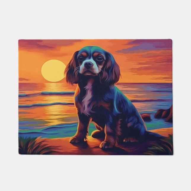 Felpudo Cavalier King Charles Spaniel Atardecer / Amanecer (Anverso)