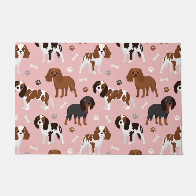 Felpudo Cavalier King Charles Spaniel Paws and Bones (Anverso)