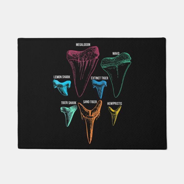 Felpudo Caza de dientes de tiburón - Regalos locos de tibu (Anverso)