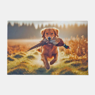 Felpudo Cazador de Golden Retriever y alfarera de bienveni
