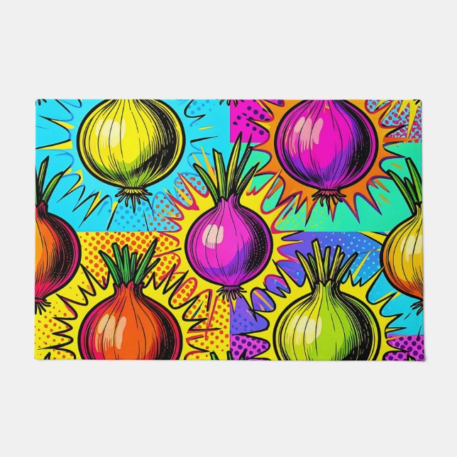 Felpudo Cebollas Coloridas Pop Art (Anverso)