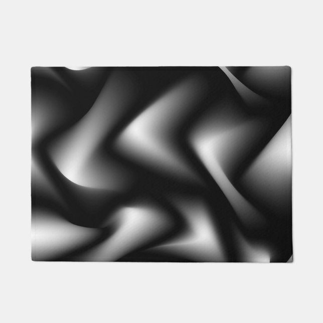 Felpudo Cebra abstracta blanco y negro (Anverso)