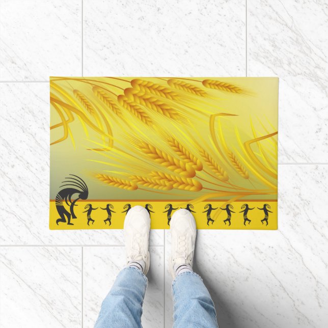 Felpudo Celebrar el baile de primavera Kokopelli (Interior)