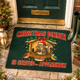 Felpudo Cena de Navidad Servida Al Parecer Alfombrilla