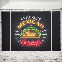 Cena personalizada Retro Neon Mexicana Food Taco
