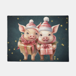 Felpudo Cerdos de Navidad cutáneos