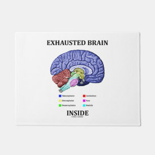 Felpudo Cerebro agotado dentro del humor anatómico del