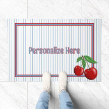 Cerezas rojas en franjas azules personalizadas