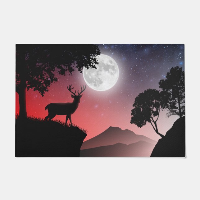 Felpudo cerf sous la lune rouge (Anverso)