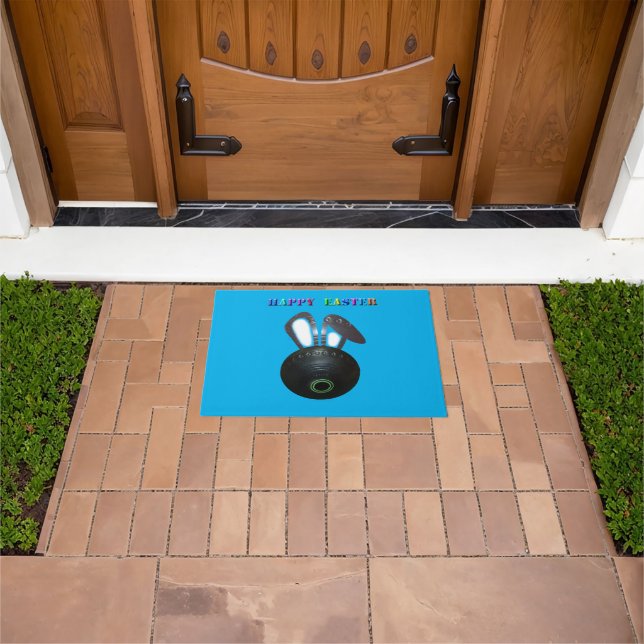 Felpudo Césped Bowl Conejo de Pascua, Puerta Mat (Exterior)