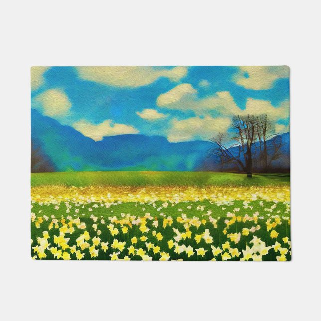 Felpudo Champ de jonquilles - peinture (Anverso)