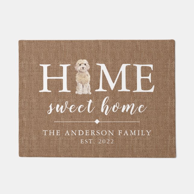 Felpudo Champán Cockapoo Hogar dulce Doormat (Anverso)