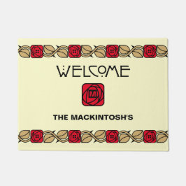 Felpudo Charles Mackintosh Arts & Crafts Style Rosa Frieze