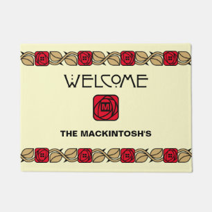 Felpudo Charles Mackintosh Arts & Crafts Style Rosa Frieze