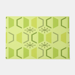 Felpudo Chartreuse de Hexagons Modernos de Medid Century