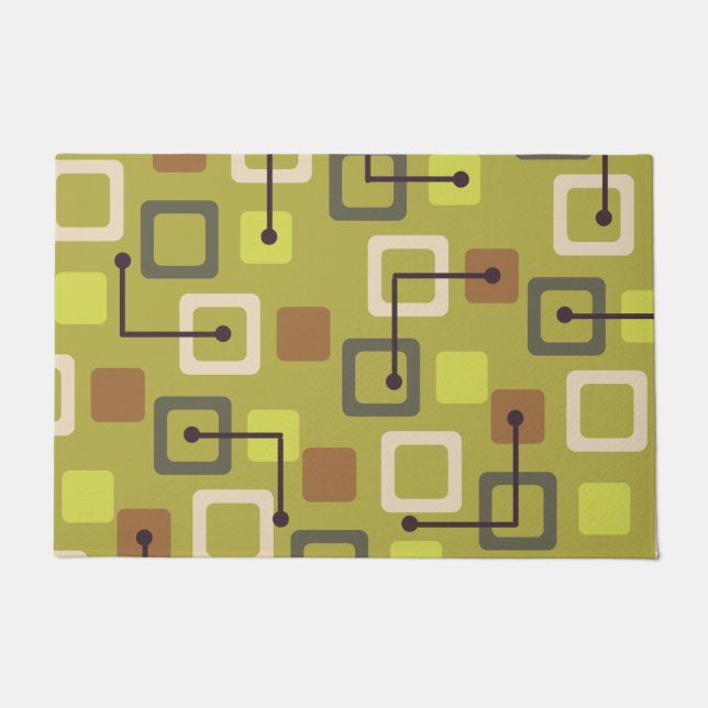 Felpudo Chartreuse de mosaicos y plazas de la década de 19 (Anverso)