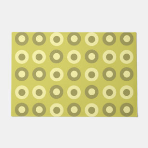 Felpudo Chartreuse de puntos retro de mediados del siglo