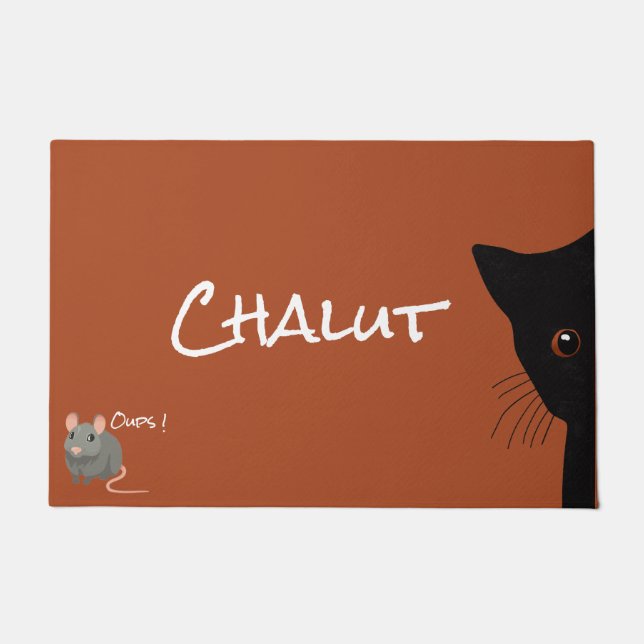Felpudo chat noir et souris (Anverso)