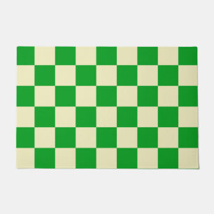 Felpudo Cheques verdes retro tablero de ajedrez
