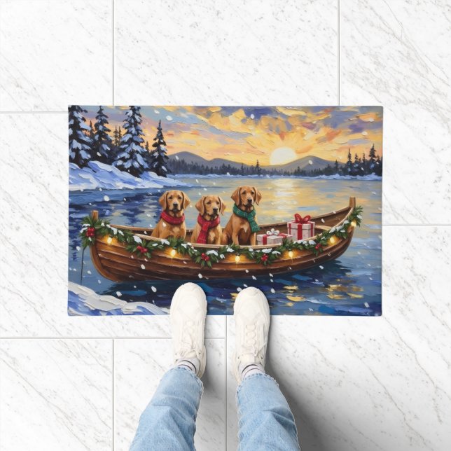 Felpudo Chesapeake Bay Retriever Christmas Boat Holiday (Interior)