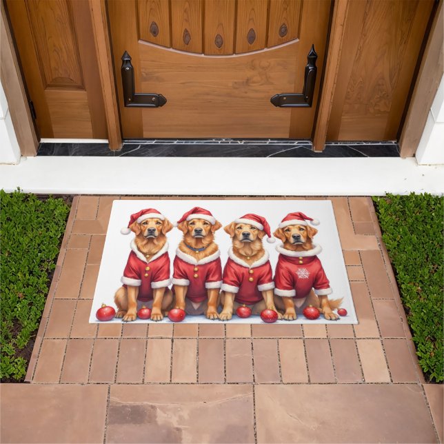 Felpudo Chesapeake Bay Retriever Christmas Dress Santa Hat (Exterior)