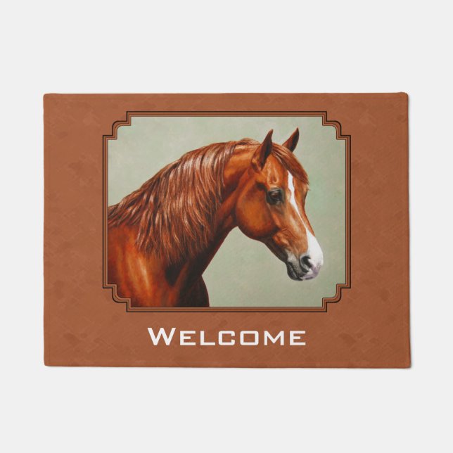 Felpudo Chestnut Morgan Horse Rusty Red (Anverso)