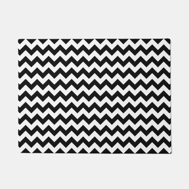 Felpudo Chevron blanco y negro clásico (Anverso)