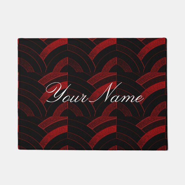 Felpudo chevron moderno y personalizado (Anverso)