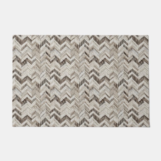 Felpudo Chic crema chevron (Anverso)