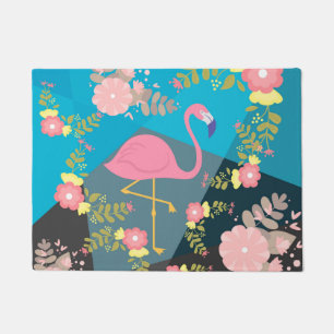 Felpudo Chic Genial Elegante Lindo Flamingo Floral Rosa Fe