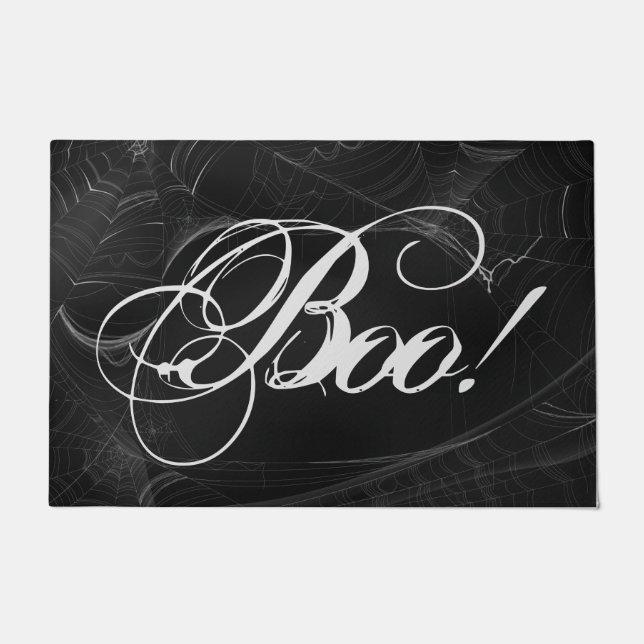 Felpudo Chic Negro Boo Halloween (Anverso)