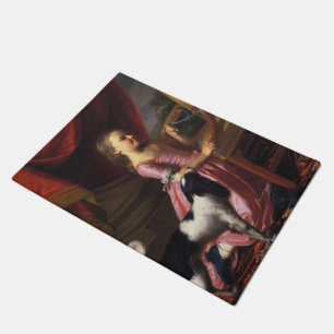 Felpudo Chica con pájaro y perro (John Singleton Copley)