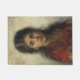 Felpudo Chica con un Shawl Rojo (por Alexei Harlamoff)