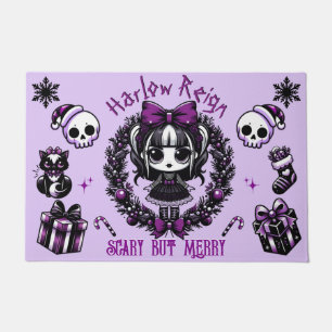 Felpudo Chica de Gótico lindo Navidades góticos morados y