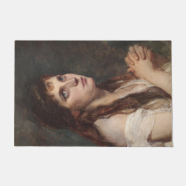 Felpudo Chica elegante con manos dobladas (arte vintage)